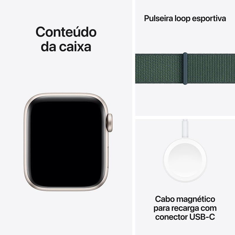 SmartWatch SE GPS • Caixa estelar de alumínio – 40 mm • Pulseira loop esportiva verde-lago